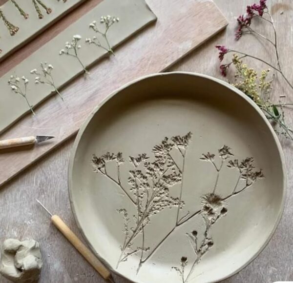Ceramic Botanical plate "Hand Built Pottery" - Starting 21st July - Image 3