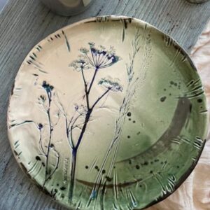 Ceramic Botanical plate "Hand Built Pottery" - Starting 21st July