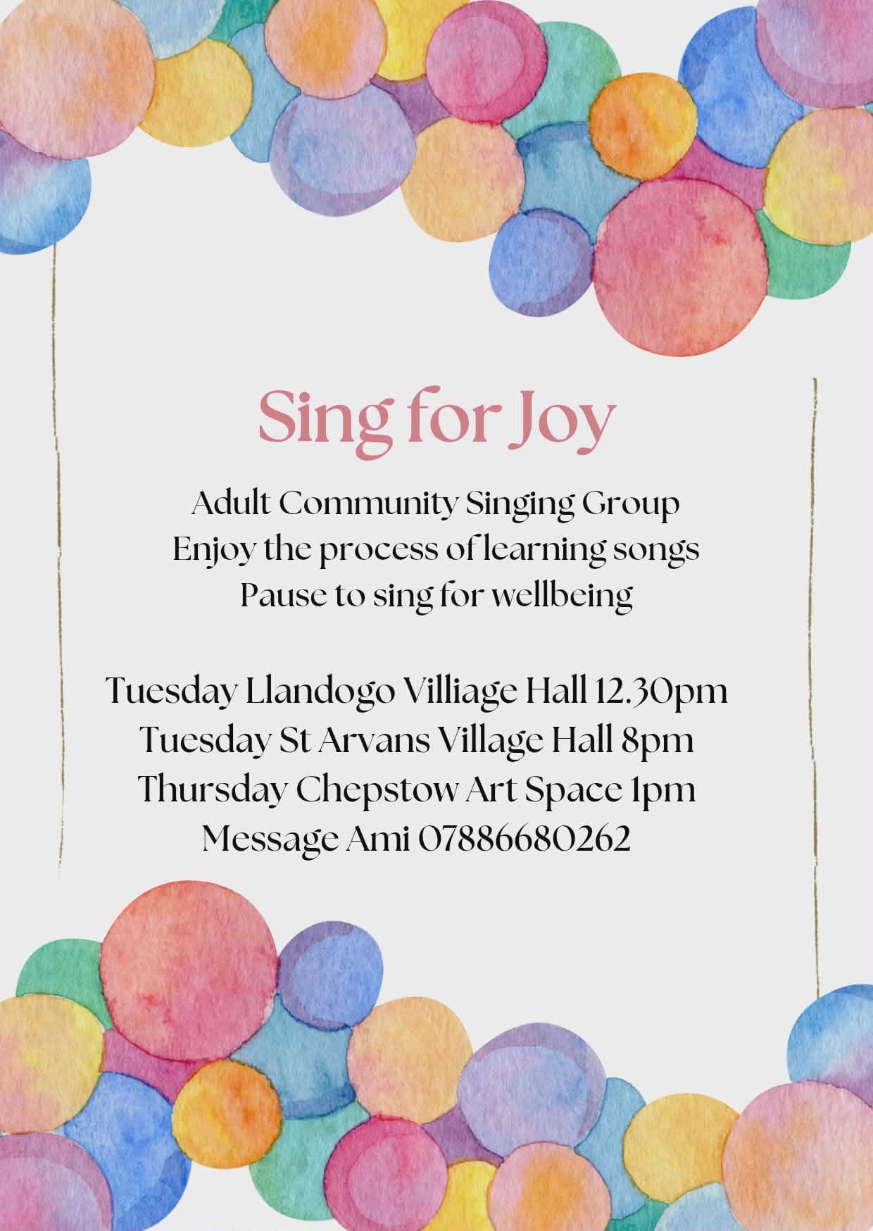 Sing for Joy — Adult Community Singing Group